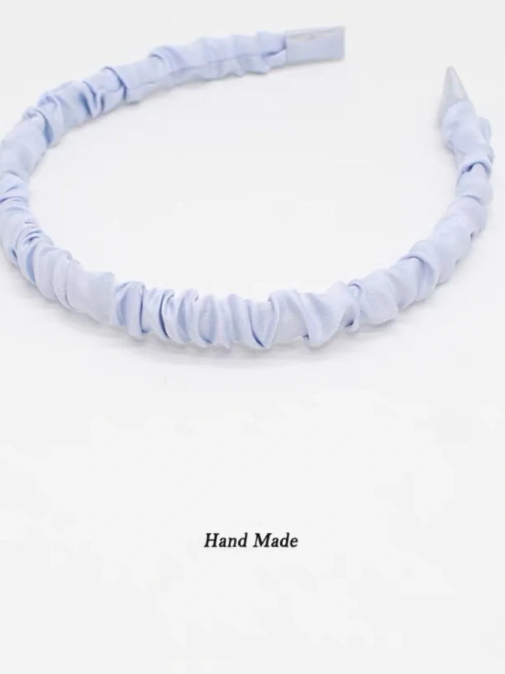 Vintage Light Blue Ruched Satin Kids Headband